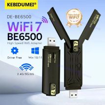BE6500 WiFi 7 USB WiFi Adapter 6500 Mbit/s USB3.0 802.11BE WiFi6 Dongle Tri-Band 2,4 G/5 G/6 GHz Netzwerkkarte für Win10/11 Treiber kostenlos
