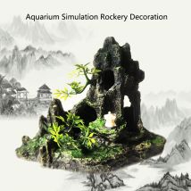 Harz Aquarium Steingarten Berg Dekoration künstliche Ansicht Rock Höhle Stein Baum Aquarium Ornament Haustier liefert Wohnkultur