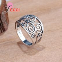 Jexxi Vintage alten ägyptischen Silber Farbe Fingerringe Frauen Männer Mode Talisman Schmuck