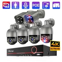 Techage 8CH 4K UHD 8MP PTZ POE Kamerasystem Outdoor AI Human Detect Zwei-Wege-Gespräch CCTV Videoüberwachung H.265 NVR Kit