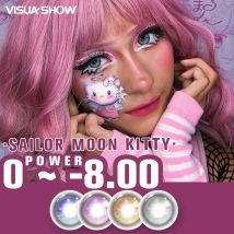 VISUASHOW Anime Farbige Kontaktlinsen, halbe Jahres-Cosplay-Myopie-Farblinsen für Augen, Schönheit, kleine Schüler, verschreibungspflichtige Linse
