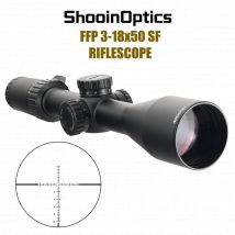 Shooin Optics 3-18x50 Rifle Scope TAC FFP Turret Lock 1/10 MIL Shooting Hunting Riflescope