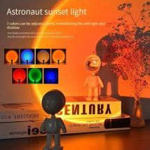 LED 7 Farben Licht Sonnenuntergang Licht Astronaut Licht Regenbogen Projektion Nachtlicht 360 Grad Drehung Wiederaufladbare Umgebungs Licht