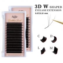 Goddess M/L/C/D W-Form Wimpernverlängerung 3D 4D Vorgefertigte Volumen-Fächerwimpern W-Style Wimpern Faux Mink Volumen-Wimpern Natürliche Wimpern