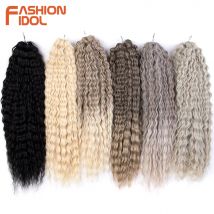FASHION IDOL Kunsthaarverlängerungen, Wasserwelle, Häkelhaar, 61 cm, Passion Twist-Haar für Frauen, Cosplay, blond, rosa Farbe