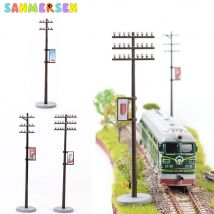 6 Stück Telefon masten Set 1:87 ho Waage Modellbahn Landschaft DIY Zubehör Mikro landschaft Strommasten gesetzt