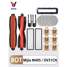 For Xiaomi Mijia Robot Vacuum M40S OV31CN Accessories Main Roller Side Brush Hepa Filter Mop Dust Bags Replacement Spare Parts