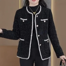 2025 herbst Frühling Neue Chic Casual Jacke frauen Outwear Mode Schlank Xiaoxiangfeng Einreiher Kurzen Mantel Tops