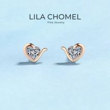 Heart Style 18K Rose Gold Stud Earrings for Women Moissanite Diamond 0.6ct Daughter Birthday Gift Fine Jewelry Girl Engagement