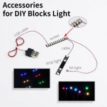 Lichtzubehör für DIY LEGO Modellblöcke, Verbindungskabel, Netzteil, Steckdosen, Stromverteiler