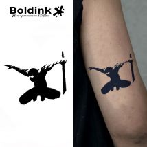 Boldink Warrior Silhouette Temporäres Tattoo, Letzt bis 15 Tage, neue Technologie, magischer, wasserfester, semi-permanenter Aufkleber.