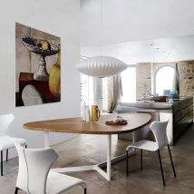 Lampadario moderno a forma di casulo di seta bianca, lampadario a bolle rotonde con base E27 per soffitto di ristorante e casa