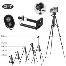 Treppiede nero/argento per telefono treppiede in alluminio leggero con Clip remota per iPhone selfie supporto per videocamera di registrazione Video