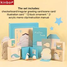 Kinbor Tagebuch-Planer-Briefpapier-Set, Co-Marken Mellow Duck School, nützliche Notizbücher für Mädchen, üppige Superthings, schöne Geschenke