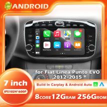 7 "Android 15 Auto per Fiat Linea Punto evo 2012-2015 Auto Carplay Radio Multimedia Bluetooth Touch Screen Video Player strumenti GPS