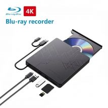 Externes 5-in-1-Blu-ray-Laufwerk, tragbare optische BD-RW-Laufwerke, BD-DVD-CD-Brenner, Player-Lesegerät für Laptop, PC, Windows 11/10 Mac