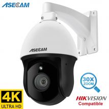 Telecamera IP 8MP 4K PTZ esterna Zoom ottico 30X CCTV Onvif H.265 Dome POE Telecamera di sicurezza per rilevamento veicoli Compatibile con Hikvision