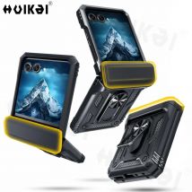 Custodia per Samsung Galaxy Z Flip 7 5G Z Flip 6 Grado militare Antiurto Resistente Armatura protettiva Cavalletto magnetico Anello di copertura