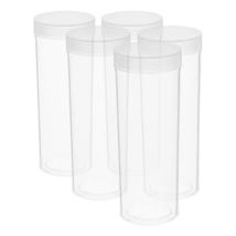 5Pcs Coin Storage Tubes Transparent Plastic Airtight Sealed Lid Holder for Quarters Collecting Coin Organizer Supplies