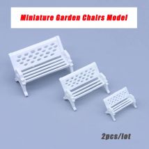 2 stücke Maßstab Miniatur Gartens tühle Modell abs Kunststoff Parkbank Spielzeug Architektur Gebäude Landschaft DIY für Diorama machen