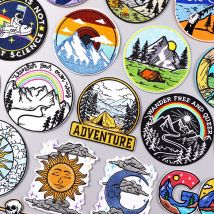 Outdoor Camping Abenteuer Patch Eisen auf Patches für Kleidung Berg Stickerei Patches auf Kleidung Wildnis Patch für Kleidung