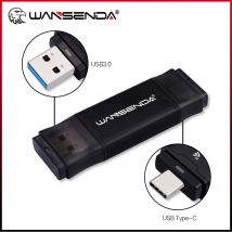 WANSENDA TYPE-C USB 3,0 Flash drive 512GB 256GB 128GB 64GB 32GB 16GB Pen Drive für Typ-c/PC Externe Speicher USB Memory Stick