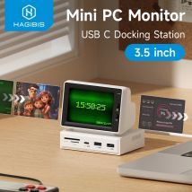 Hagibis-Mini pantalla IPS AIDA64 de 3,5 pulgadas, Monitor de datos para ordenador portátil, PC, MacBook, memoria RAM, HDD, con concentrador USB C