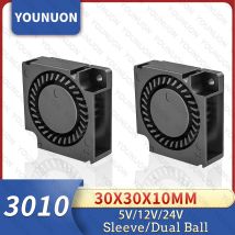 YOUNUON Dual Kugellager 30 x 30 x 10 mm Gebläse DC 5 V/12 V/24 V 30 mm 3010 Turbogebläse Lüfter 3D-Drucker-Kühlerlüfter