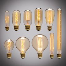 Retro Edison Lampadina E27 40W 220V A60 ST64 G80 G95 T45 Lampadina a incandescenza Fiala Lampada Edison vintage Filamento per la decorazione domestica