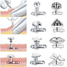 1 Stück 16g Edelstahl Mikro Haut Piercings Haut Anker Mond/Stern/Dreieck Top Piercings Haut Taucher Piercing Körpers chmuck