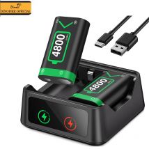DinoFire 2 batterie ricaricabili XBOX da 4800 mWh per supporto caricabatterie XBOX Serise S/X / XBOX One S/X con batteria