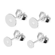 20 pz 925 Sterling Silver Placcato Orecchino Vuoto Base Della Vite Prigioniera 4 5 6 8mm Orecchino Post Cabochon Impostazioni per Orecchino FAI DA TE Creazione di Gioielli