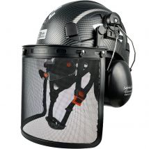 Casco di sicurezza forestale industriale con visiera Visiera in rete Paraorecchie Motosega Taglio Lavorazione del legno Elmetto protettivo ABS