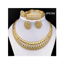 High Quality Dubai Gold Plated Jewelry Set For Women Luxury Design Spike Necklace Earrings Bracelet Ring For Weeding Party Gift