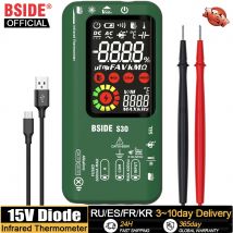 BSIDE Smart Digital Multimeter temperatura a infrarossi 15V diodo LED Tester True RMS 9999 DC AC tensione ricaricabile Multiteter DMM