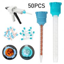 50 Teile/beutel Zahnmedizin Silikon Gummi Pistole Förder Mischen Kopf Einweg Silikon Gummi Mischen Kopf Dental Materialien