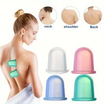 Silikon-Schröpfen-Relax-Becher – feuchtigkeitsabsorbierendes Massagegerät mit Vakuumsaugung, transparent, erhältlich in Weiß/Blau