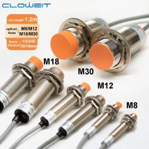 M8 M12 M18 30 Sensor de acercamiento interruptor de Sensor de proximidad inductivo DC 12V AC 110V NO NC NPN PNP detección interruptores de Metal línea de 1,2 m