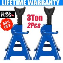 DayPlus Heavy Duty 3 Ton Axle Stands for Car Van 4x4 Caravan Garage Workshop Steel Robust Construction Support Lift 29-43cm, 2PCS