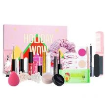 Make-up-Set, Weihnachts-Adventskalender 2024, Countdown-Kalender, Lippenstift, Lidschatten, Kosmetik-Set, Partygeschenke für Frauen und Mädchen