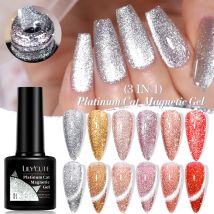 LILYCUTE 7ML Platinum Cat Magnetischer Gel-Nagellack Funkelnde Roségoldfolien Glitzer Semi Permanent UV Gel Nail Art Maniküre