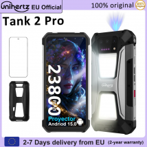 Unihertz Tank 2 PRO 8849 Smartphone robusto con proiettore 512GB 24GB 2.4K Telefono cellulare Android 14 23800 mAh 100MP 64MP NFC Phone