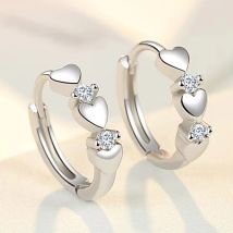Niedliche Herz-kleine Creolen für Damen, 3, Metallfarben, trendige Mädchen-Ohrkreis-Ohrringe, ausgefallene Accessoires, Statement-Schmuck