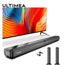 Soundbar ULTIMEA da 2,2 canali per TV, potenza di picco 100 W, soundbar Bluetooth 5.3 staccabile 2 in 1 per TV, 3 modalità EQ, basso regolabile