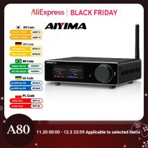 AIYIMA A80 TPA3255 PFFB Bluetooth DAC Amplificatore di potenza stereo 300Wx2 Classe D 2.0 HiRes Amplificatore digitale con ingresso USB RCA TRS OPT COA