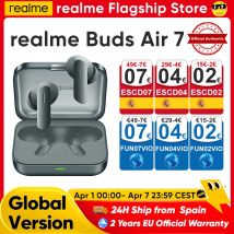 realme Buds Air 7 Słuchawki bezprzewodowe Bluetooth do smartfonów realme GT7 Pro realme 14 Pro Plus 52 godziny pracy na baterii