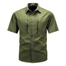 Neue Sommer Männer Kurzarm Multi Taschen Werkzeug Shirts Männlichen Militärischen Stil Cargo Shirts Qualität Männer Baumwolle Casual Shirts 5XL