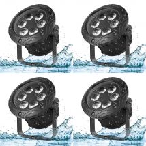 U'King 4PCS Wasserdichte 6LEDs Par Licht 6x10W RGBW Bühne Effekt Beleuchtung DMX512 Sound aktivierte Steuerung für DJ Disco Bühne Licht