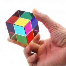 40 mm (1,57 Zoll) Farbwürfelprisma Drei Primärfarben Populärwissenschaft Optisches Farbexperiment Spielzeug Home Color Neocubes Spielzeug