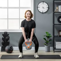 SPORTNOW Pesa Rusa 8 kg Kettlebell Revestimiento de PU 20x14x24 cm Naranja